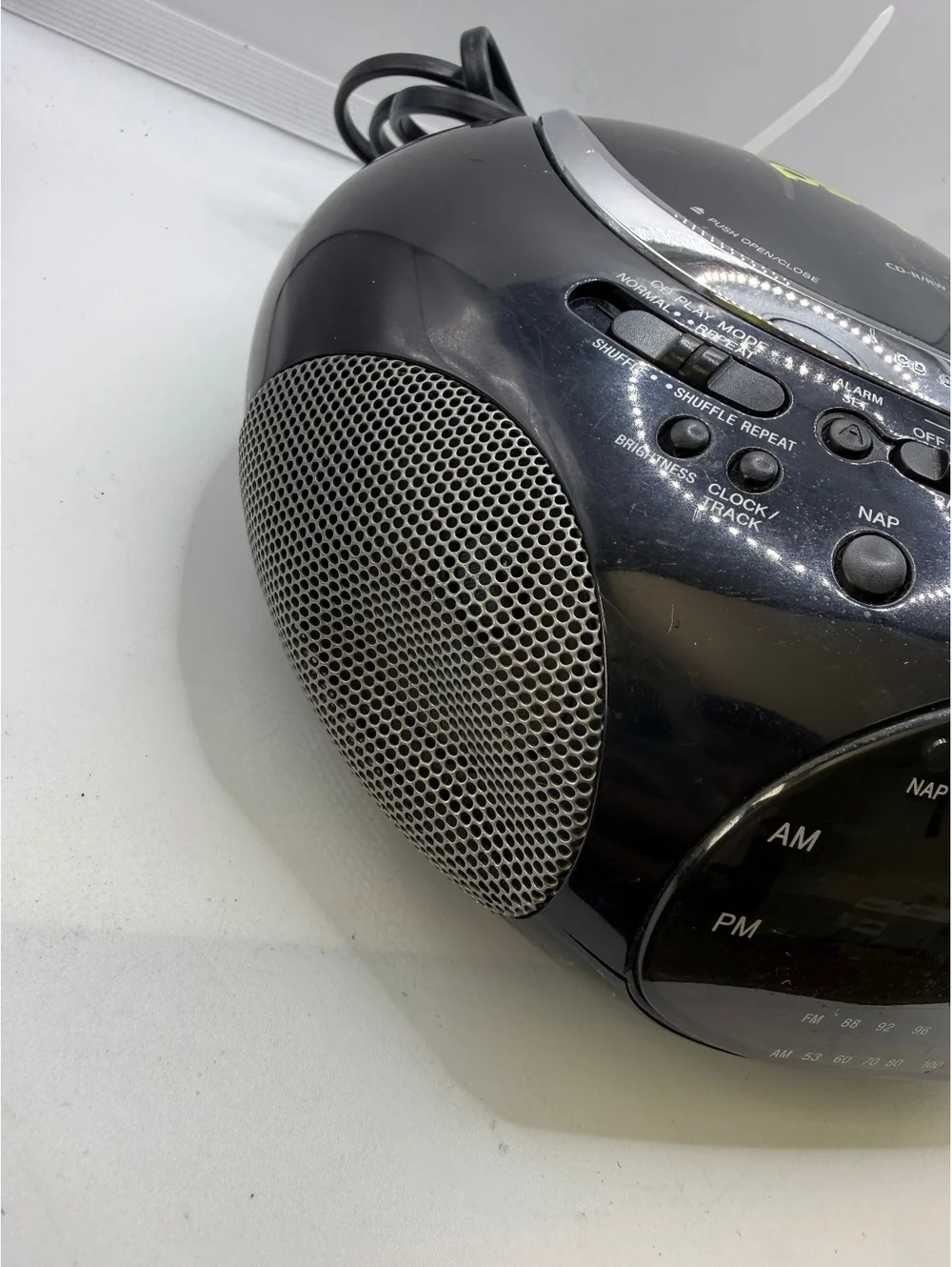 Sony PSYC ICF-CD832 CD Clock Radio AM/FM Player Retro Black - Tested & Working